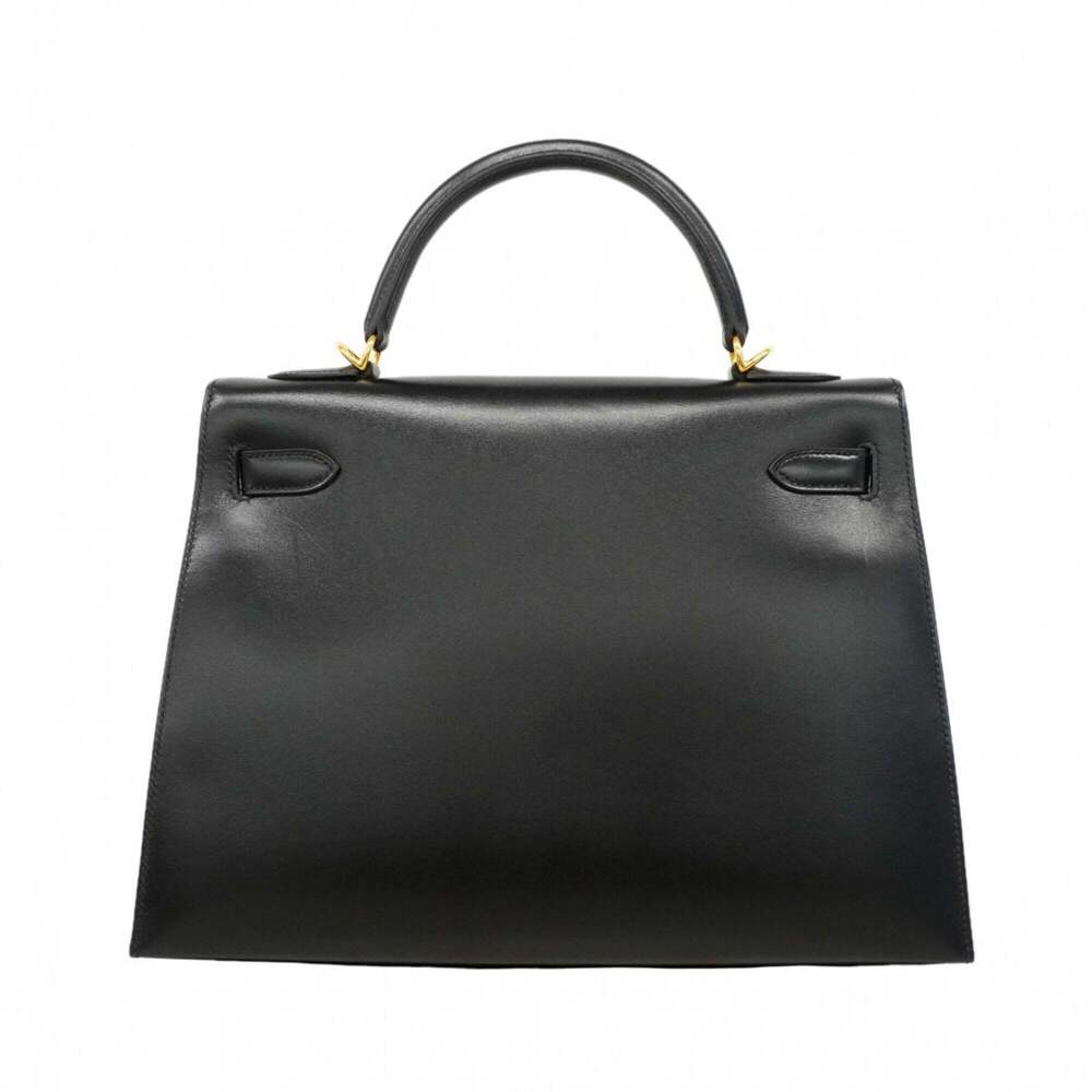 Hermes Kelly 32 Handbag, Box Calf Leather, Black, □J Stamp, Women's, P2683149 - Picture 11 of 11